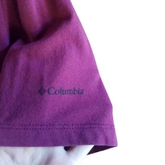 Columbia Women's Medium Plum Short Sleeve Activewear T-Shirt Outdoor or Sports - Picture 2 of 7
